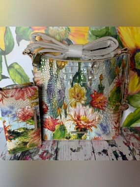 SET ~ Brahmin Succulent Bloom KATIE NWT Cactus Flowers & Ady Wallet NWT FIRM $